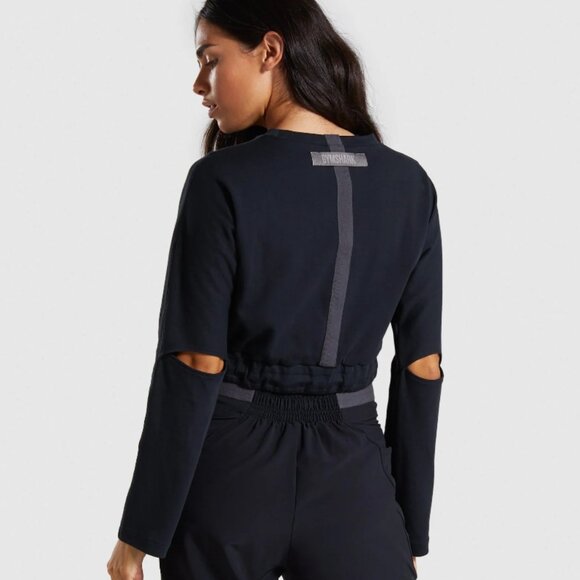 Gymshark Box Utility Cropped Sweater Pullover size Small - Picture 1 of 10